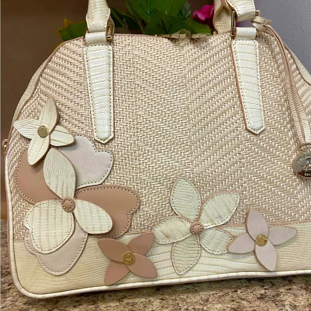 Brahmin Cream Hudson Satchel